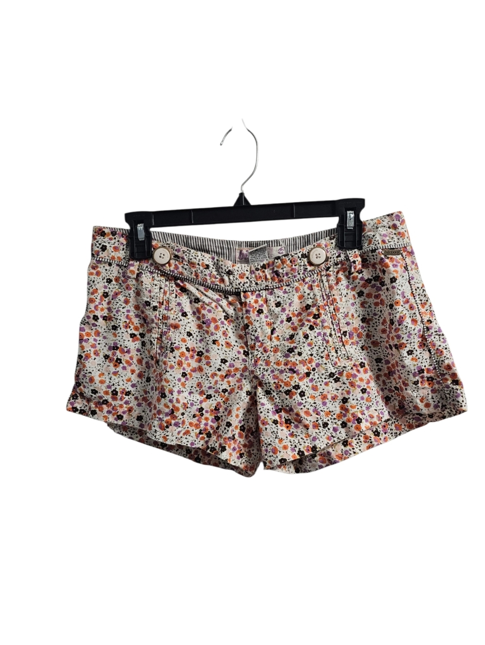 Billabong Vintage Y2k Floral Shorts Size 9 Low Rise Orange White Purple